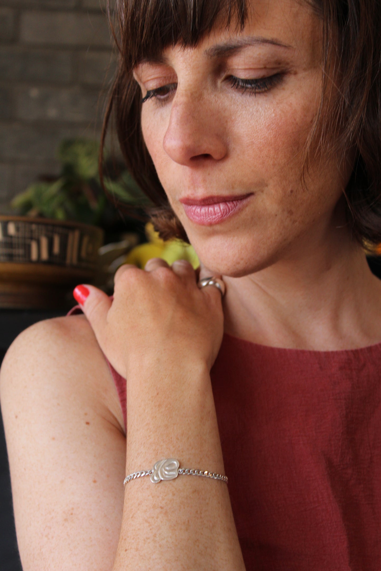 Silver whirlwind bracelet