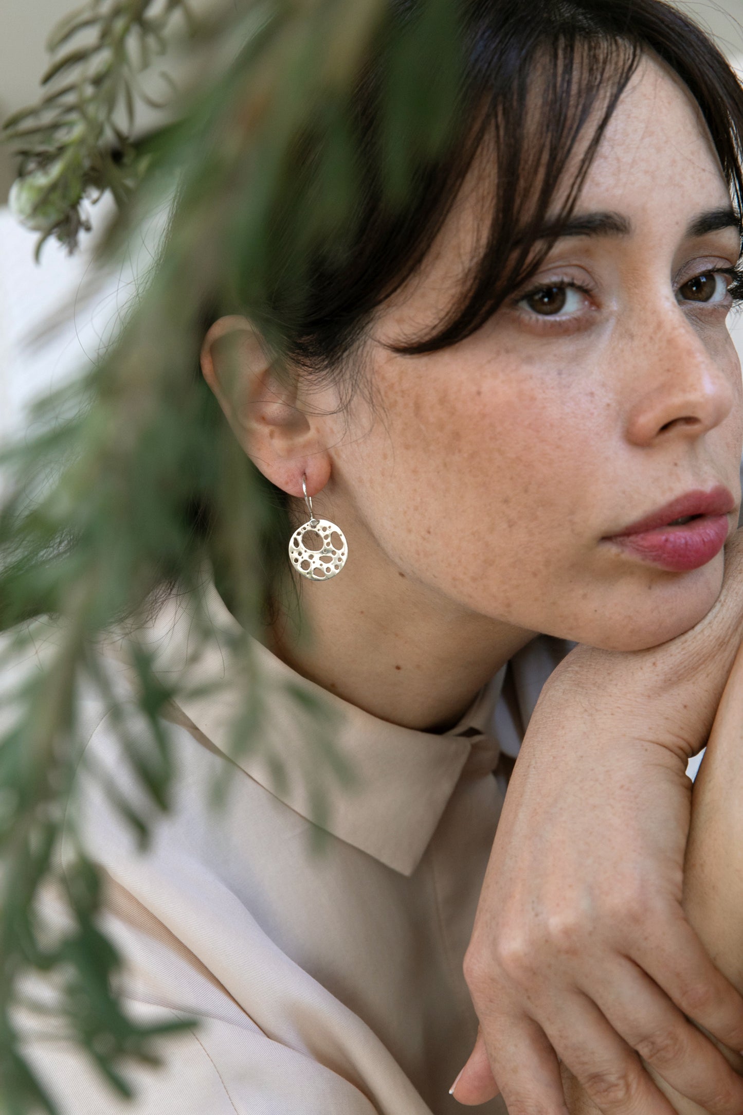 Silver Cellula earrings