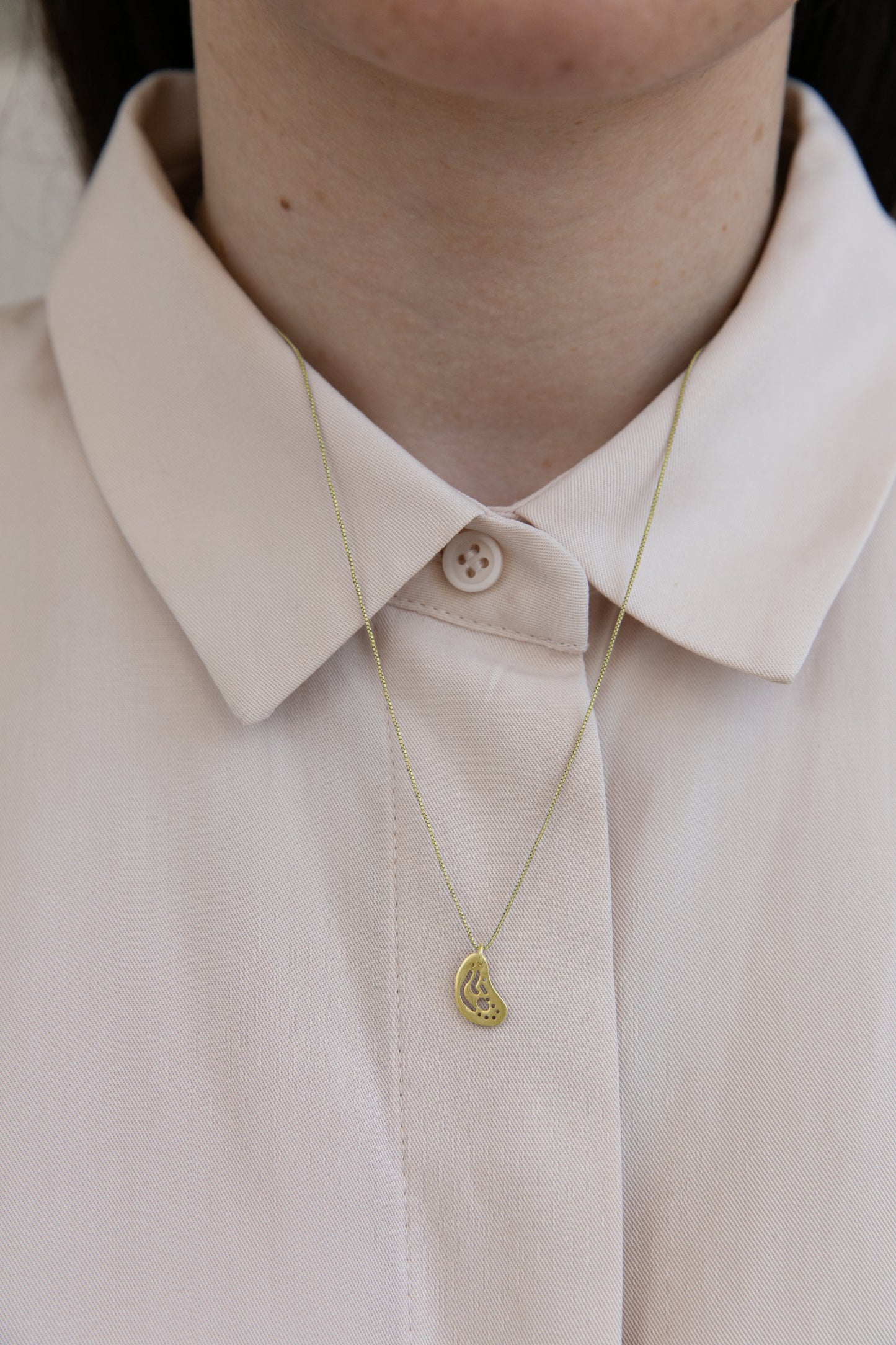14K Gold Bean necklace