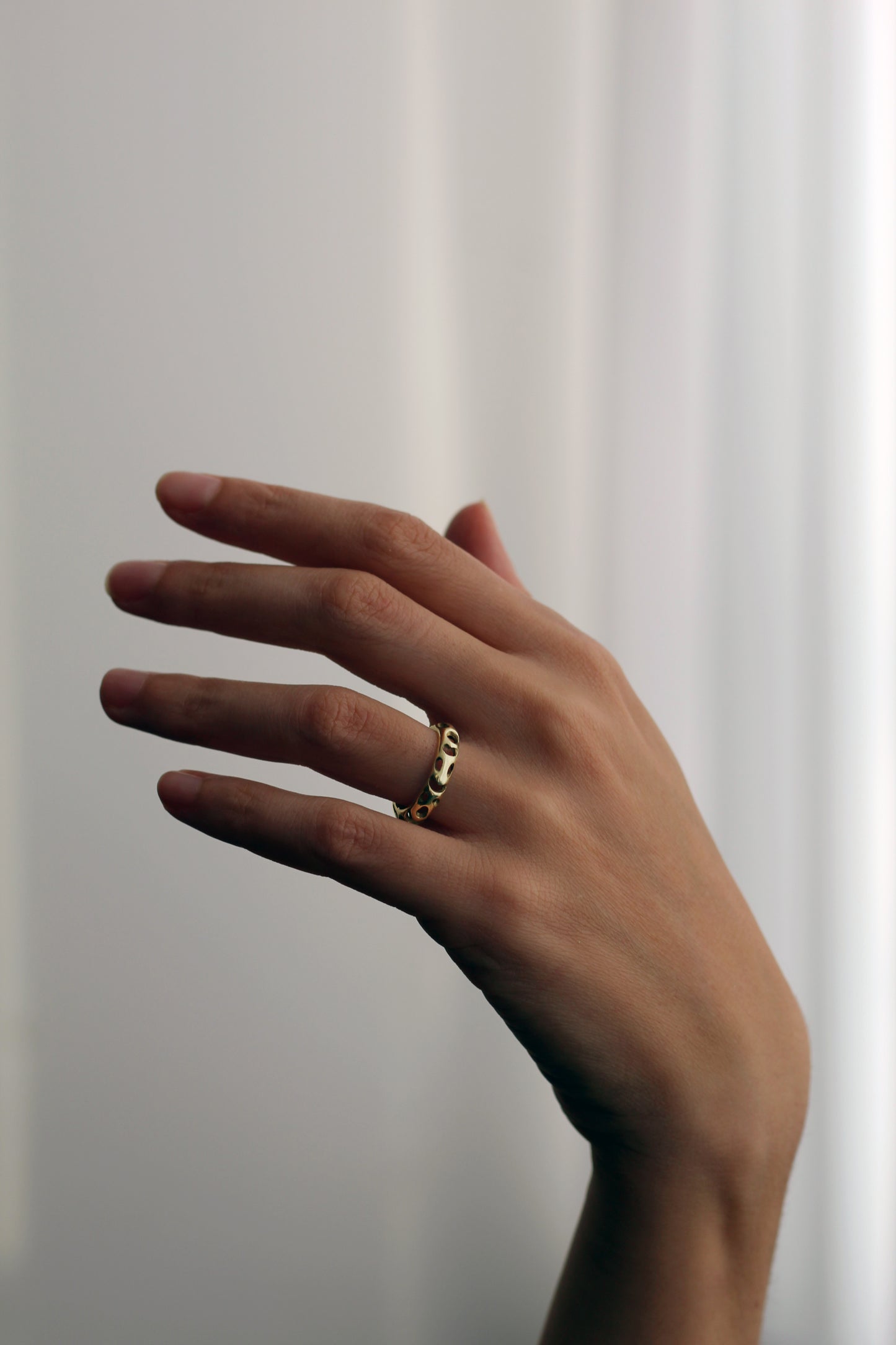 14K Gold Perforated ring