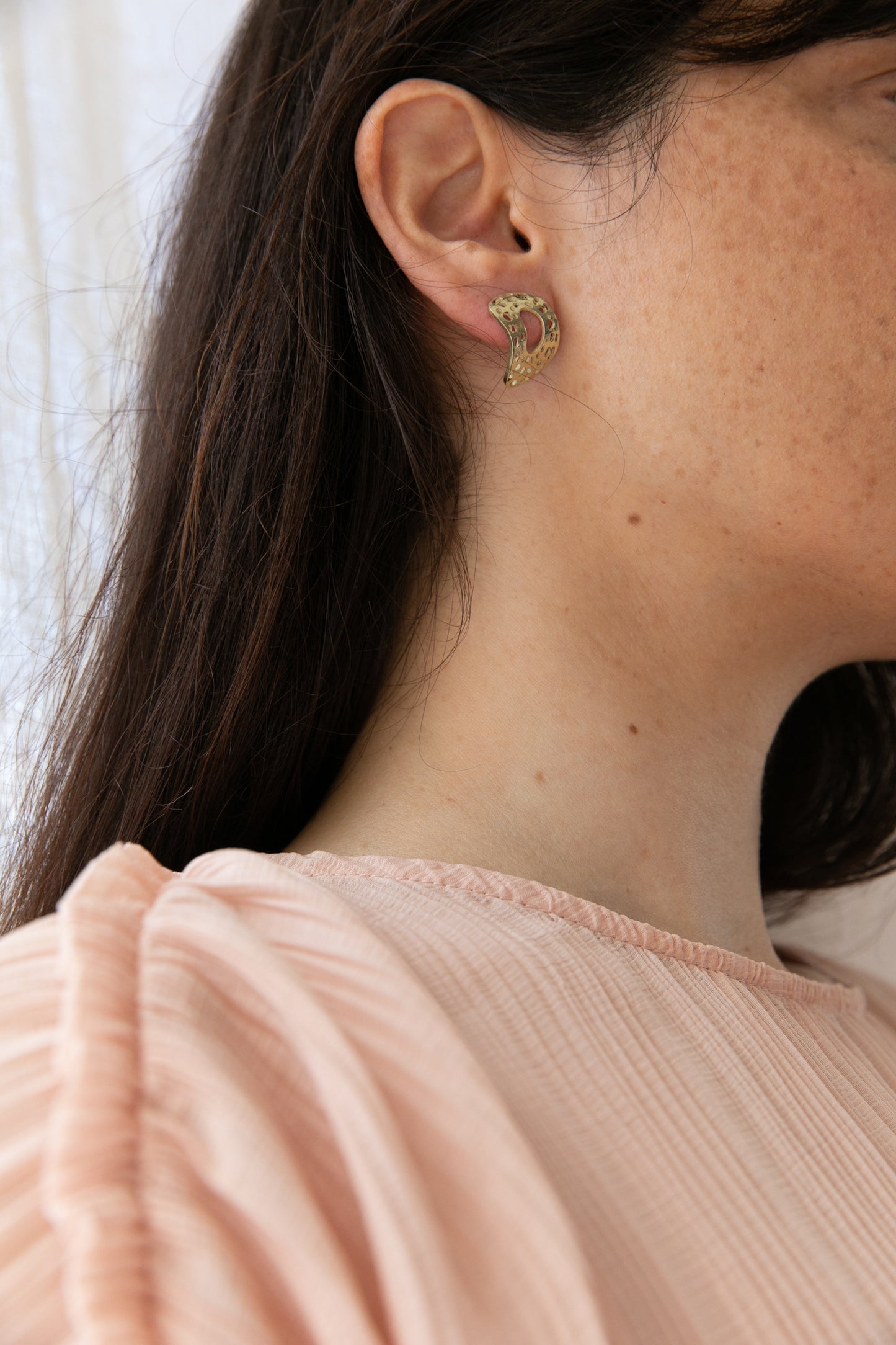 14K Gold Amoeba earrings