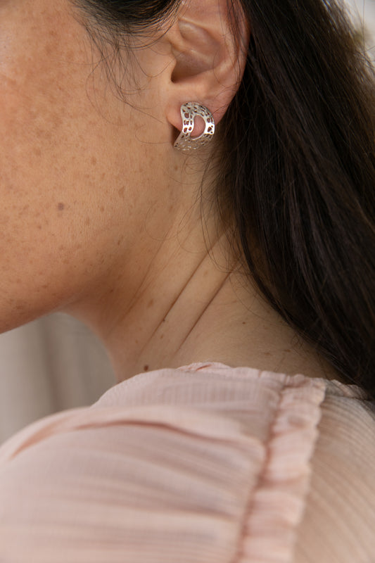 Silver Amoeba earrings