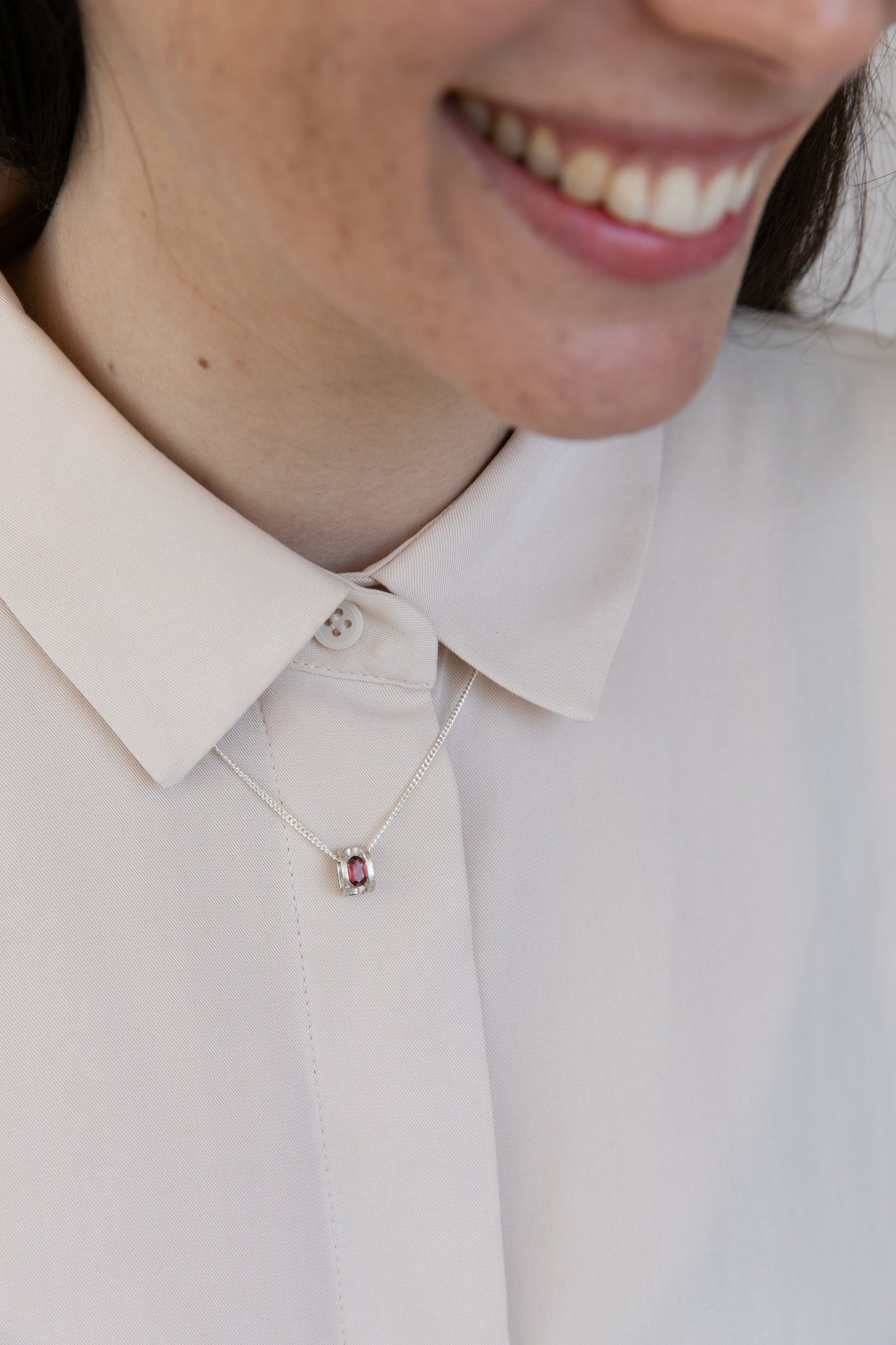 Silver Garnet necklace