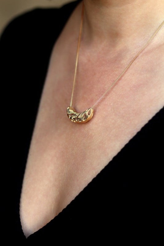14K Gold Caterpillar necklace