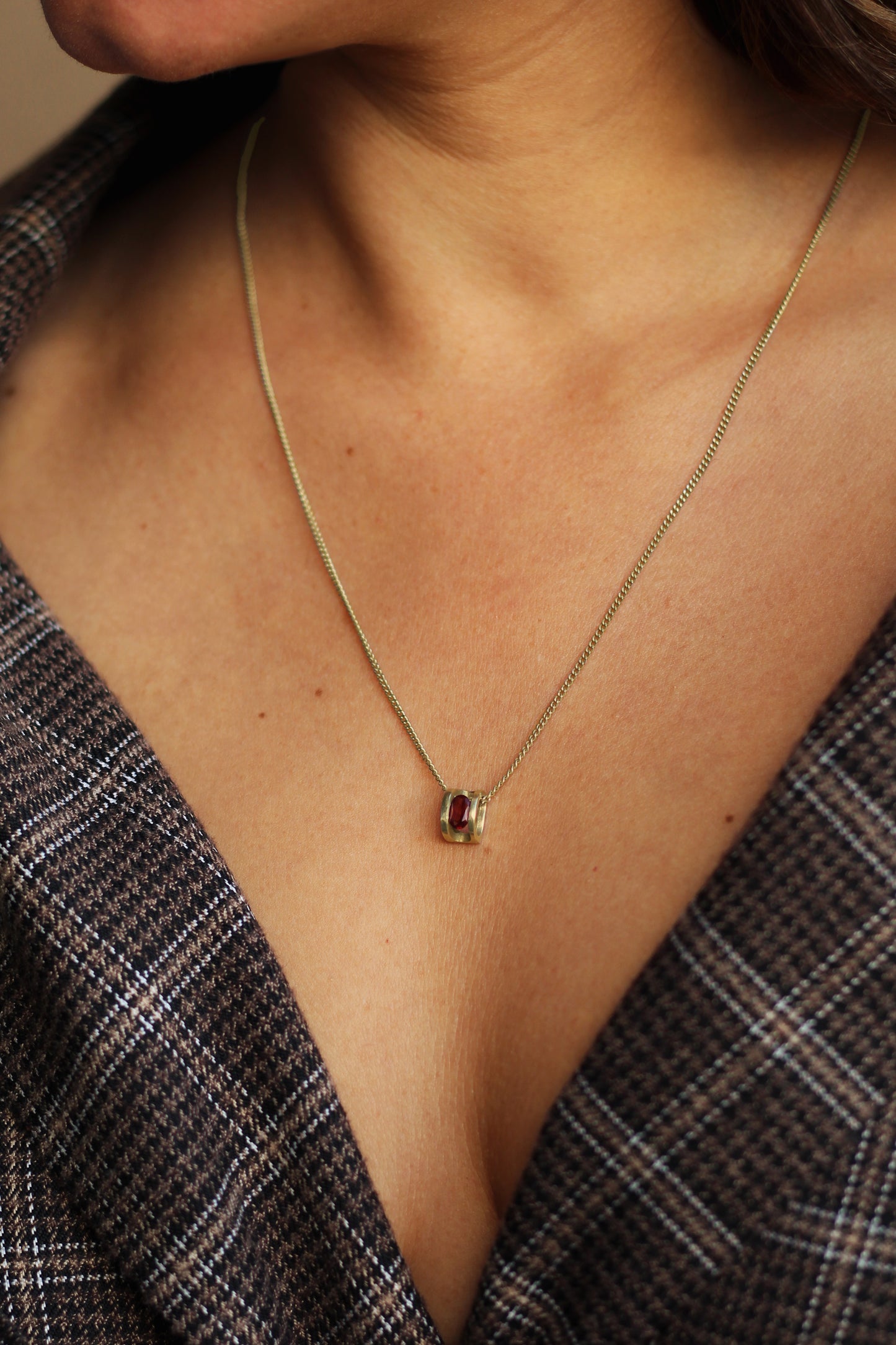 14K Gold Garnet necklace