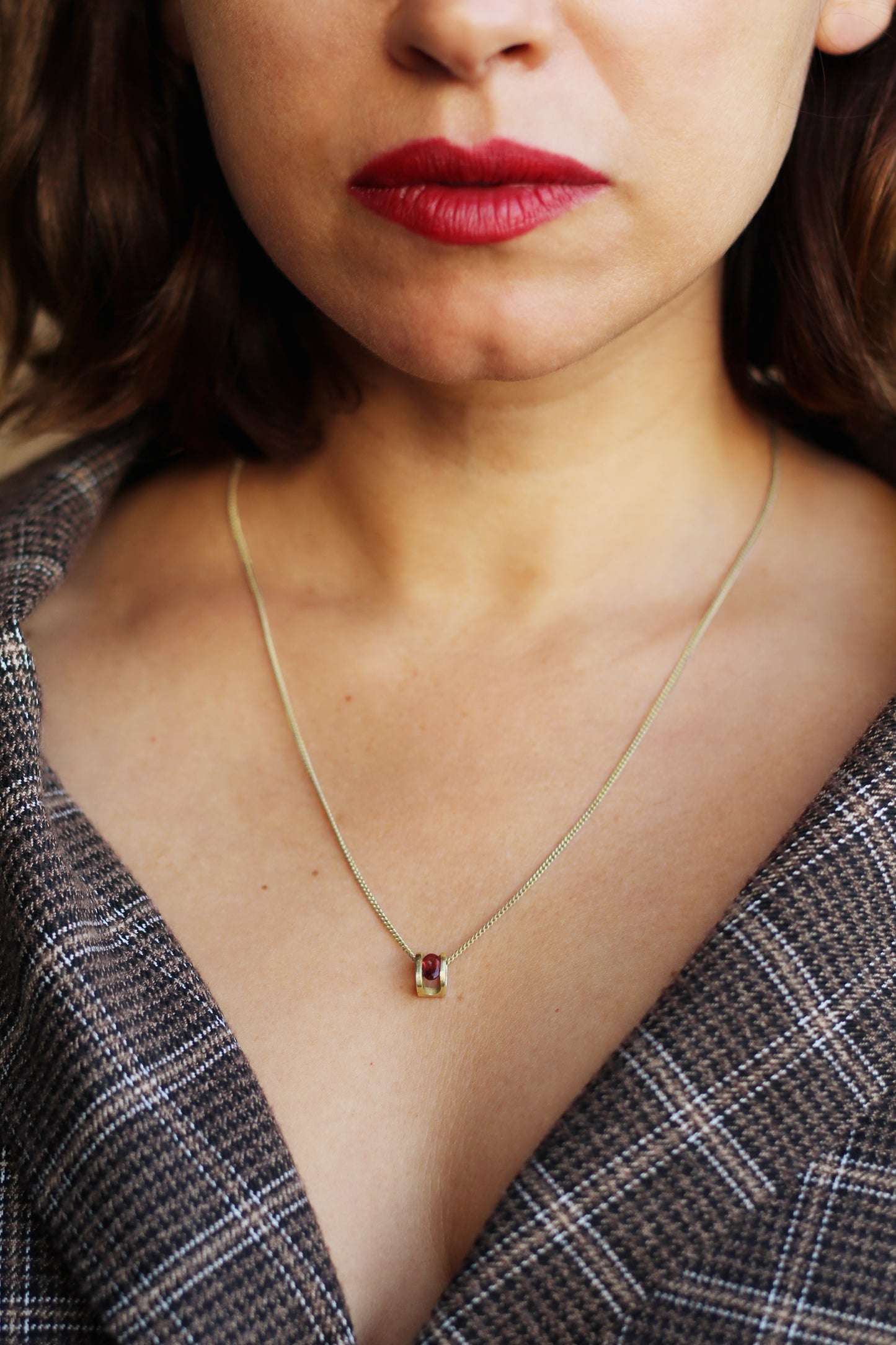 14K Gold Garnet necklace