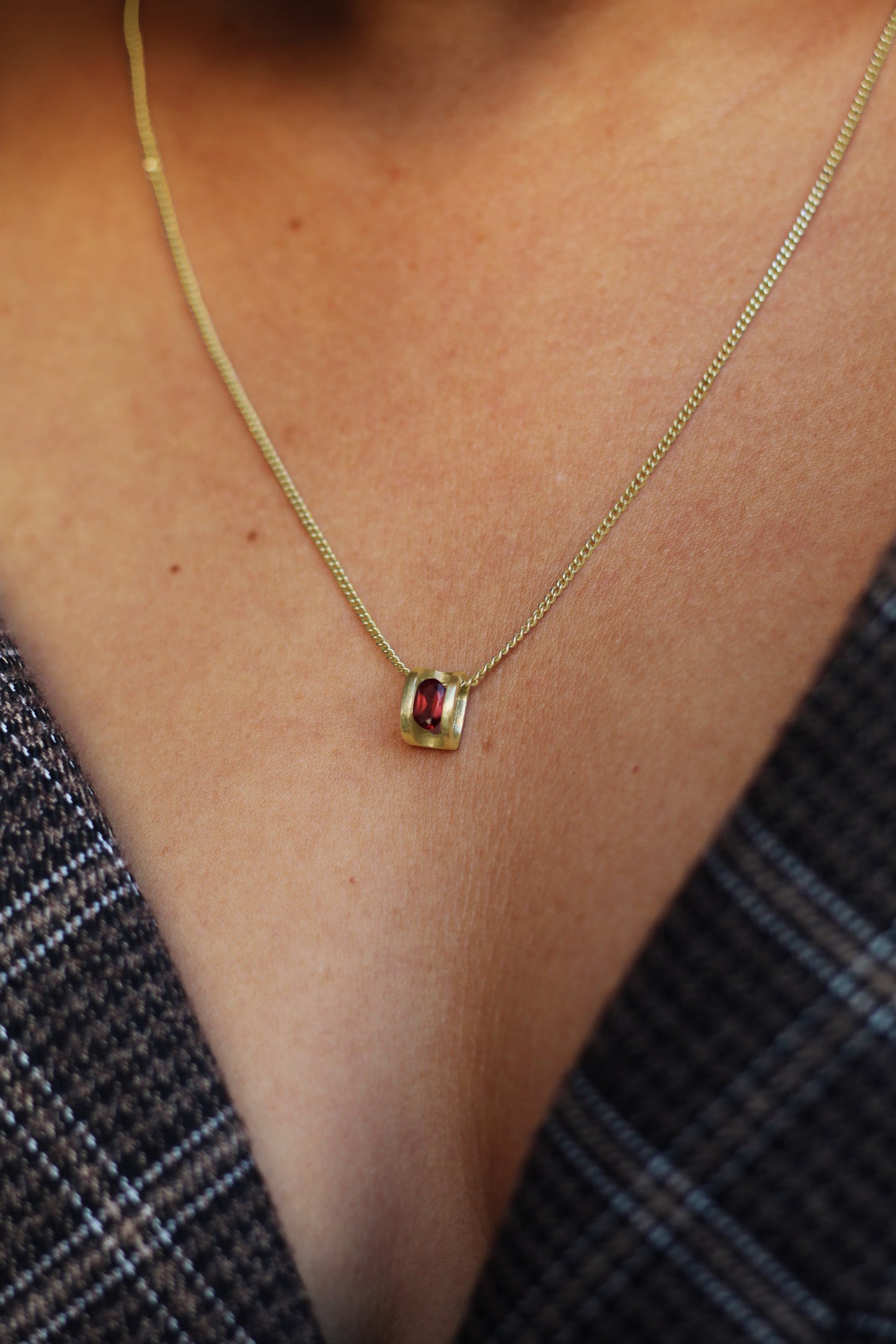 14K Gold Garnet necklace