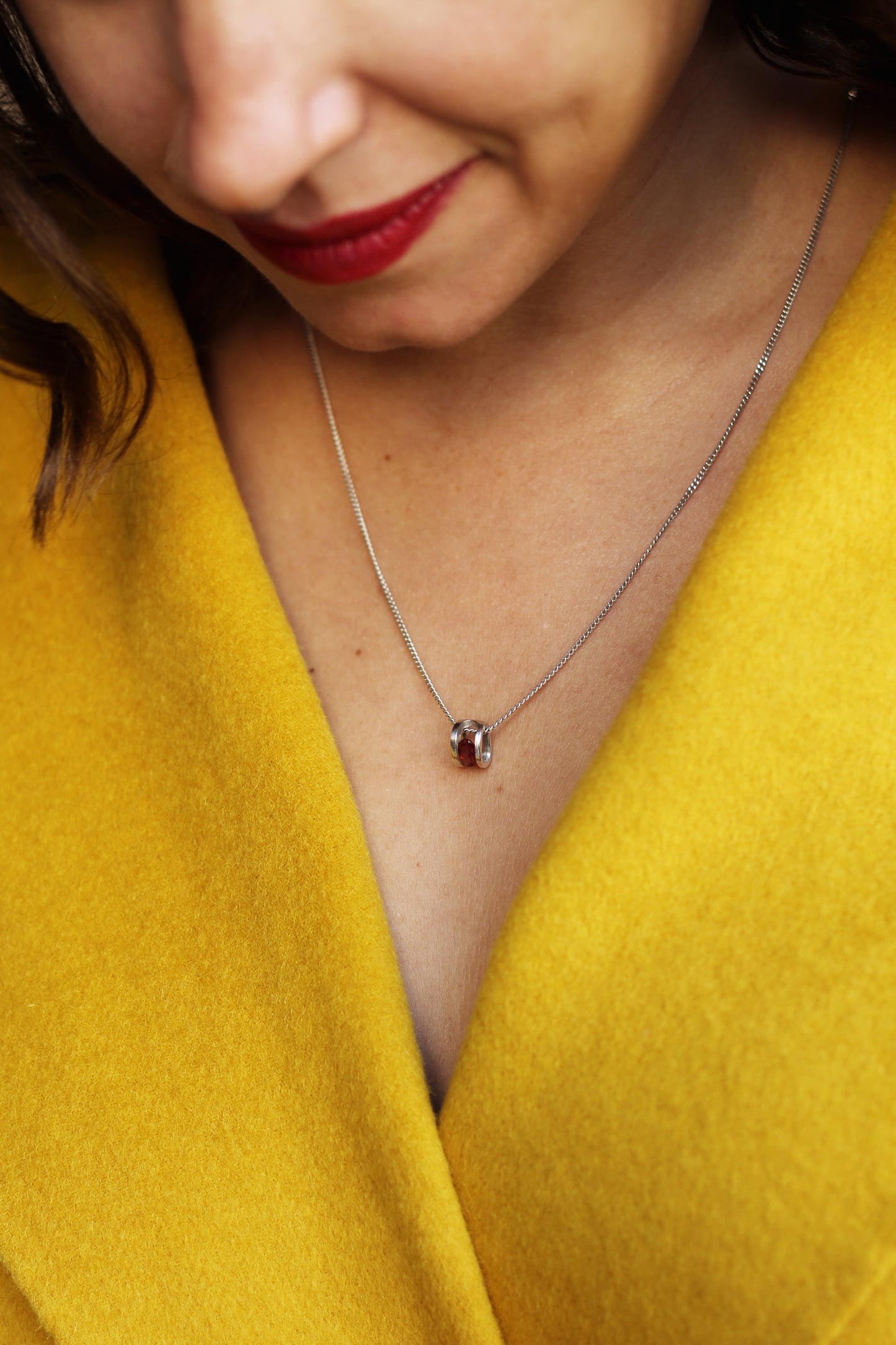 Silver Garnet necklace