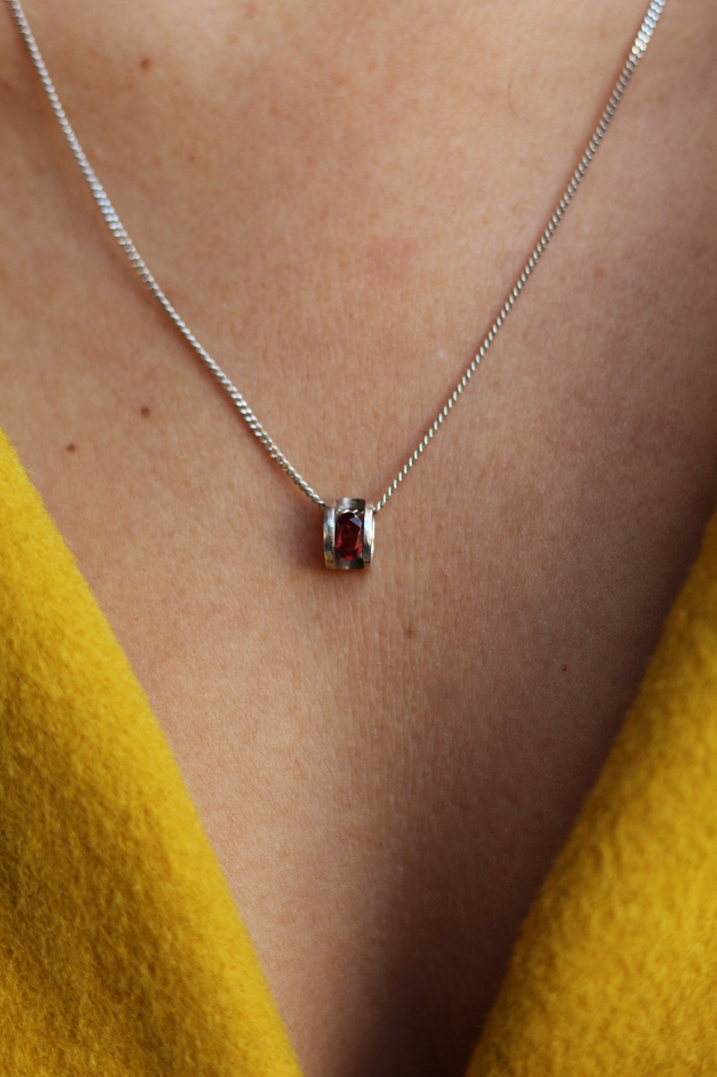 Silver Garnet necklace