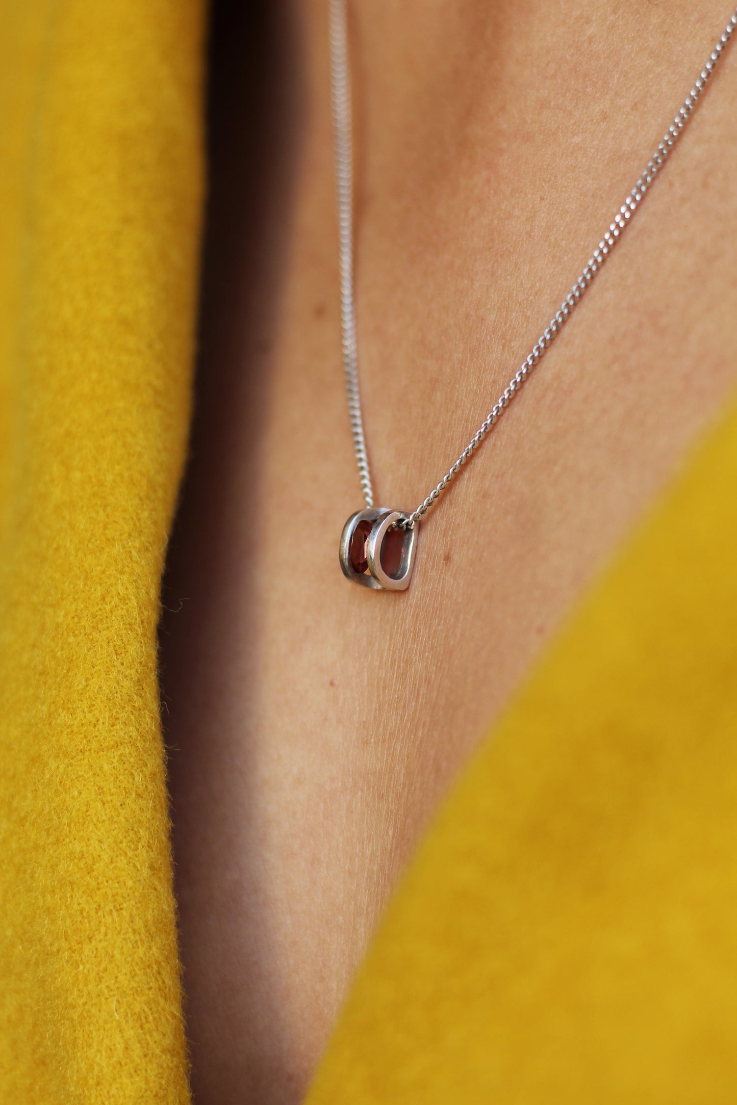 Silver Garnet necklace