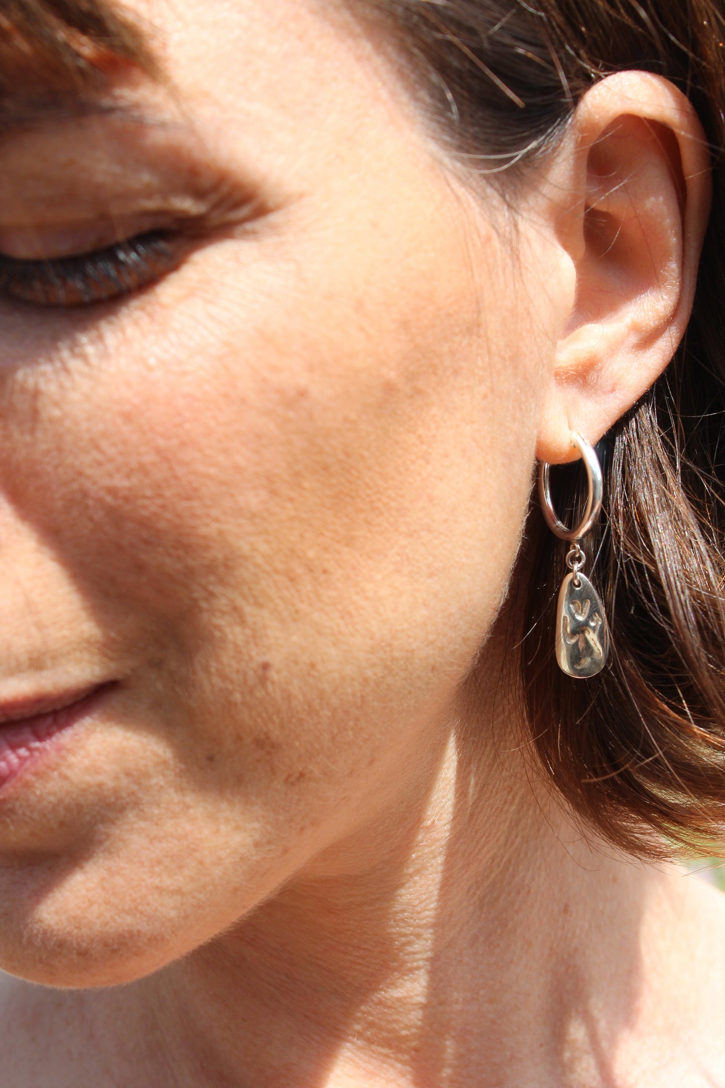 Silver Caba hoop earrings